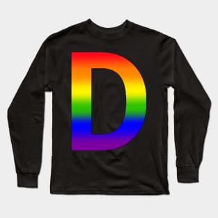 Rainbow Letter D Long Sleeve T-Shirt